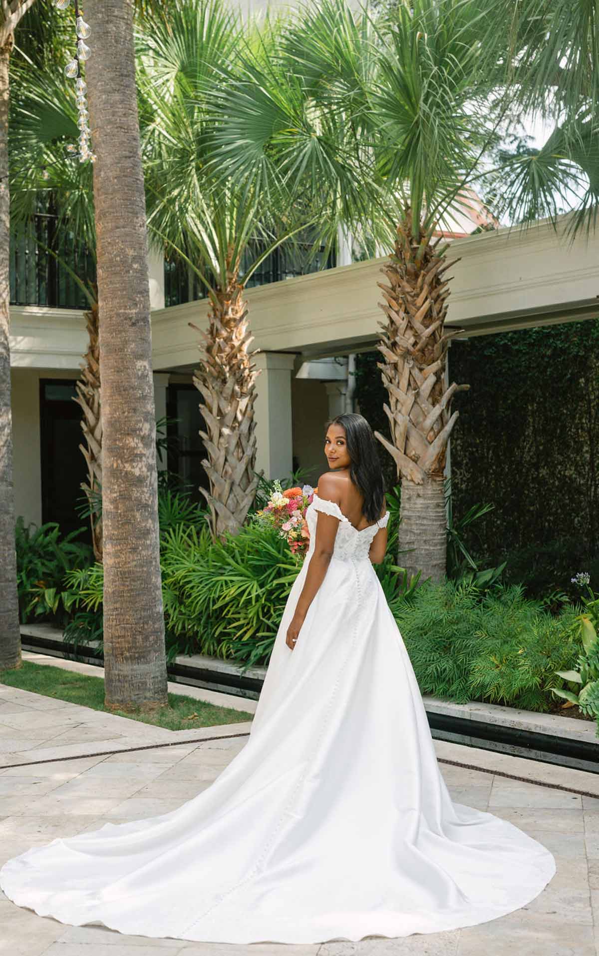 Sparkly Silk Ballgown Wedding Dress With Sweetheart Neckline | Philly Bridal