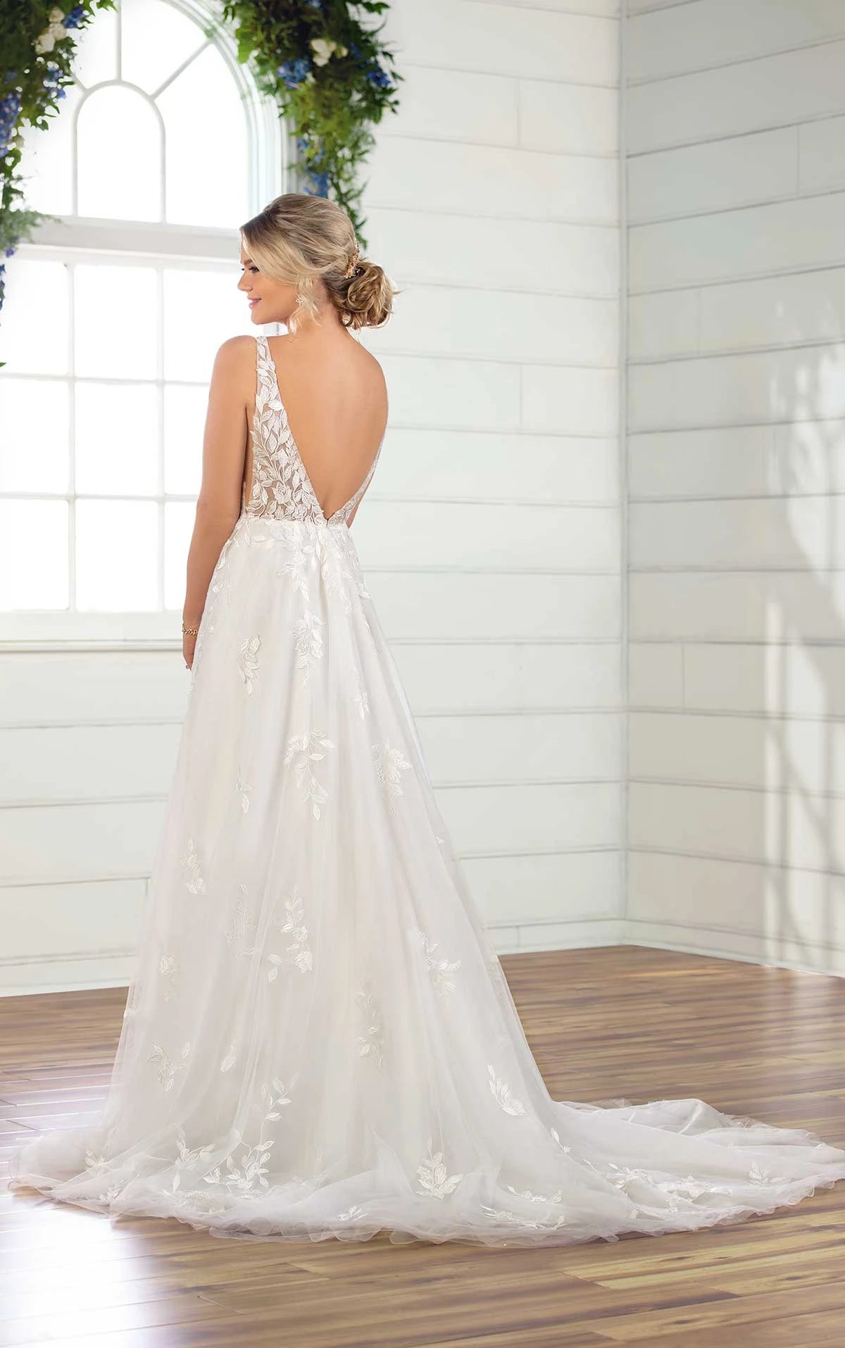 Boho A-line Wedding Dress With Glitter Tulle D3023 Essense of Australia | Philly Bridal