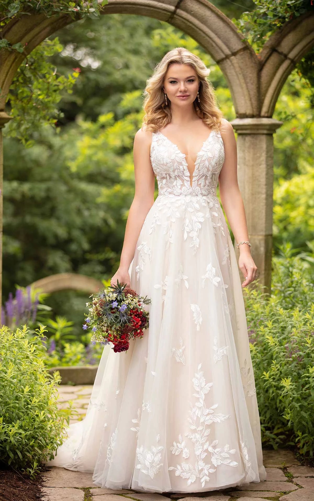 Boho A-line Wedding Dress With Glitter Tulle | Philly BridalD3023 Essense of Australia | Philly Bridal